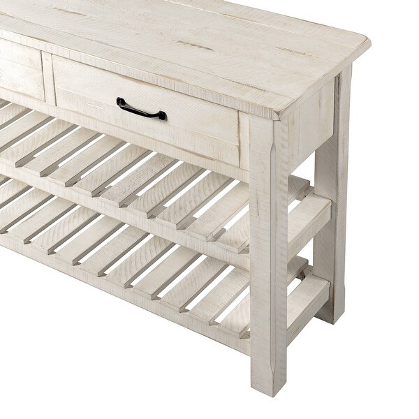 Barn Door Collection Sofa Table, Antique White