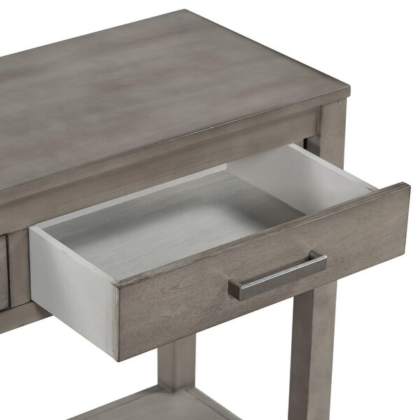 3-Drawer Console Table with 1 Shelf, Classic Entrance Storage Display Table for Entryway, Living Room, Hallway