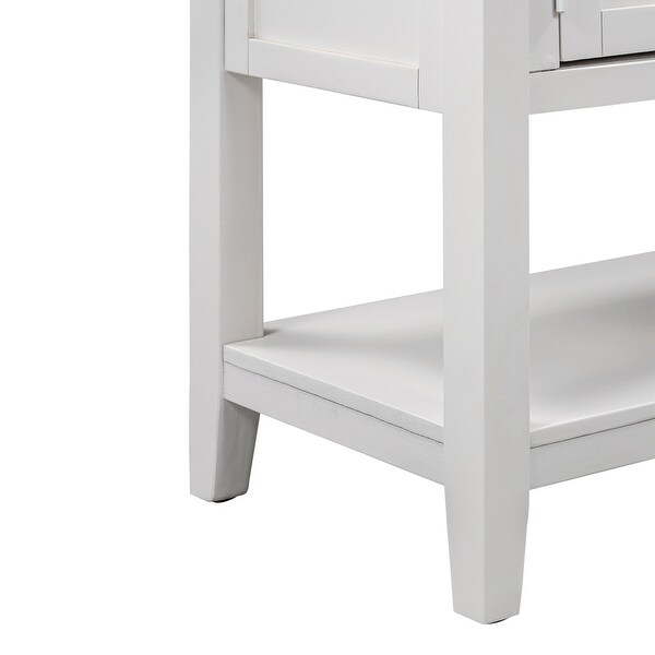 39'' Modern Console Table Sofa Table for Living Room with 2 Drawers, 2 Cabinets and 1 Shelf