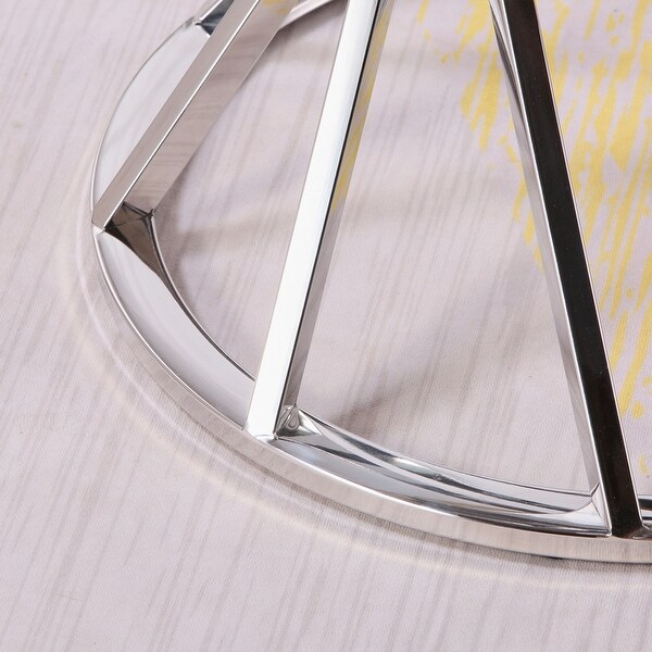 Round Glass Top Side Table with Stainless Steel Frame for Living Room, Modern Spiral Center Table Small Coffee Table End Table