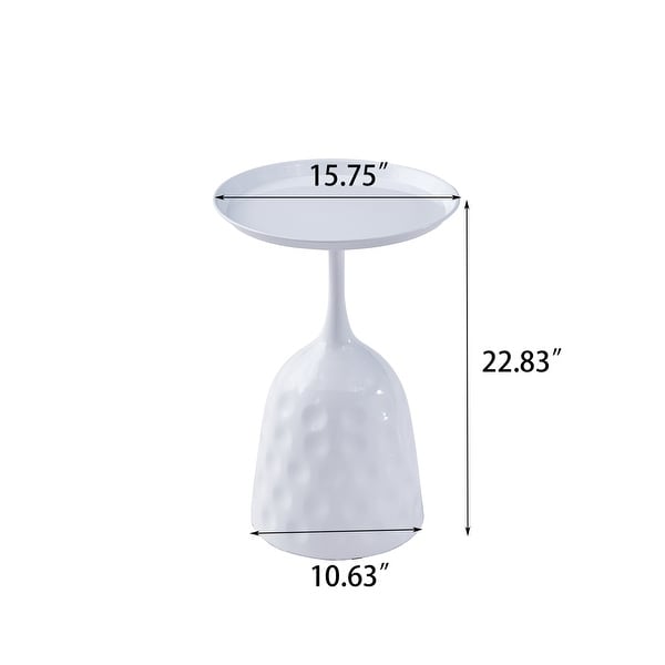 Wine Cup Metal Side Table, Small Sofa Table, Round White Nightstand