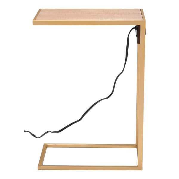 Ike Side Table Brown and Gold - Brown, Gold - 18.1