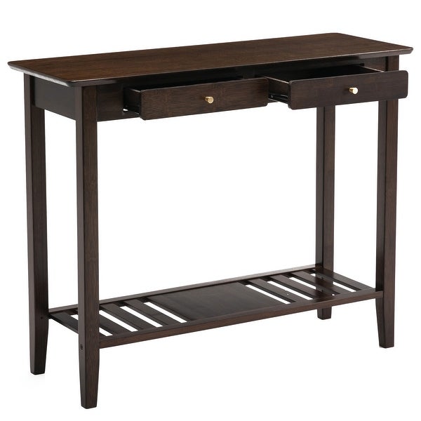 Connexion Decor Verenney Console Table With Drawer, Dark Walnut