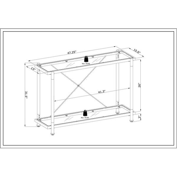 Acrylic Glass Side Table,Chrome Sofa Table, Console Table