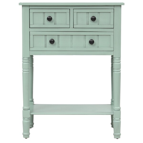 Narrow Console Table, Slim Sofa Table with Three Storage Drawers