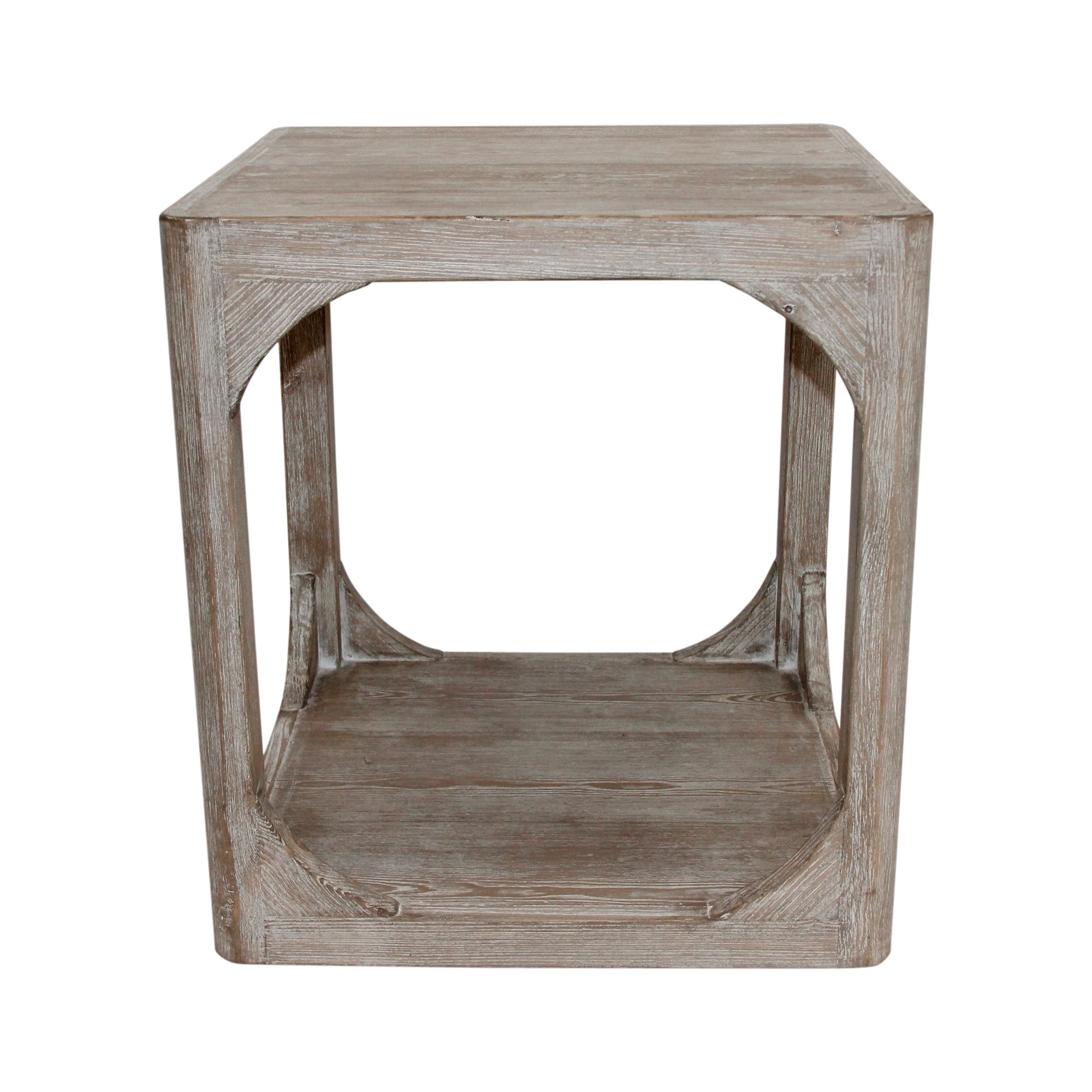 Artissance Versatile Peking Ming Side Table With Weathered White Wash, 24 Inch Tall