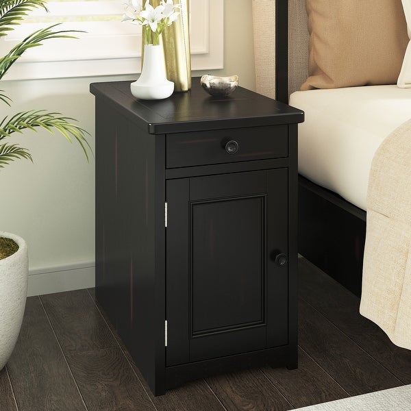 Nightstand, Classic Livingroom End Table Side Table with USB Ports
