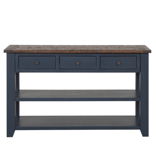 Side Table Console Table, Sofa Side Table with 3 Drawers and 2 Shelves