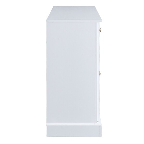 White Wood Entryway Console Table Storage Sideboard with 2 Drawers
