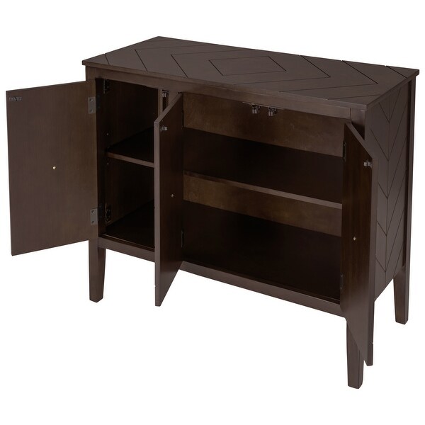 Accent Storage Cabinet Wooden Cabinet with Adjustable Shelf and 3 Doors, Console Tables for Entryway, Living Room, Bedroom
