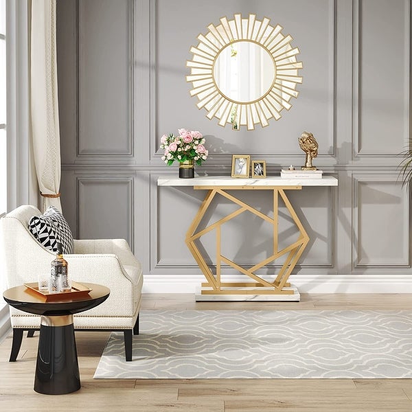 Modern Entry Console Table, 47 Inch Gold Sofa Table