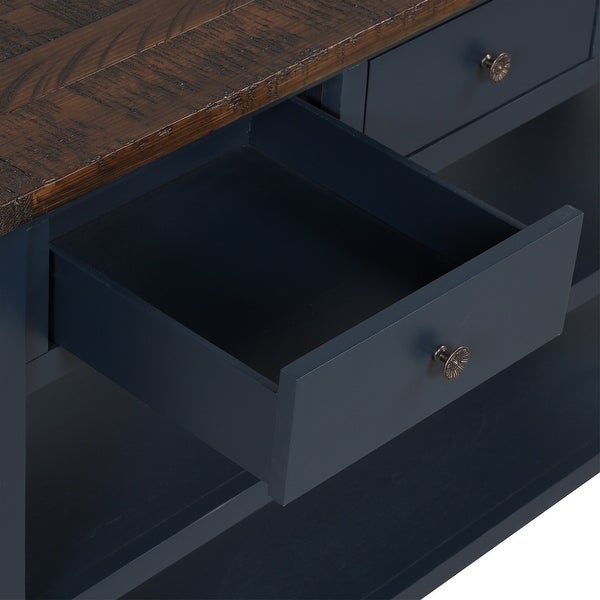 Side Table Console Table, Sofa Side Table with 3 Drawers and 2 Shelves