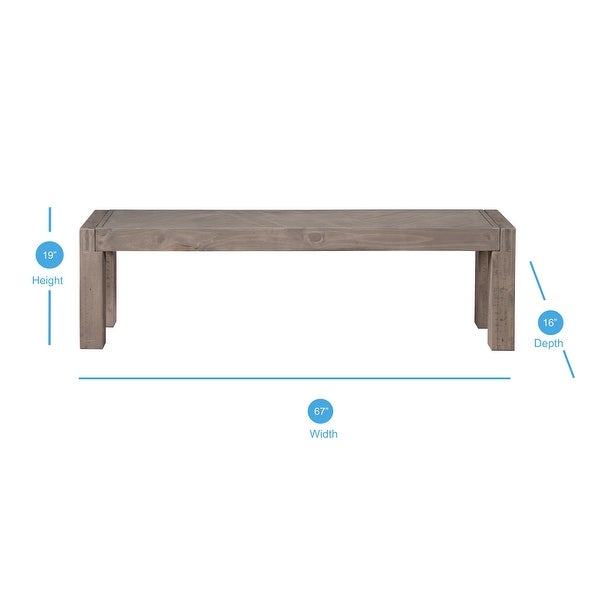 The Gray Barn Aubree Reclaimed Wood Weathered Gray Dining Bench - Over