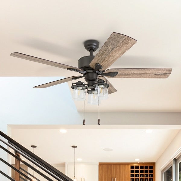 The Gray Barn Wildroot Farmhouse 52-inch Aged Bronze LED Ceiling Fan |