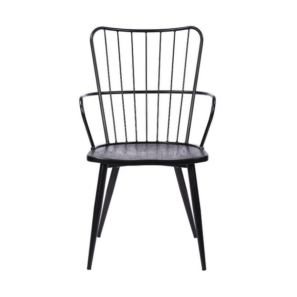 Parisa High Back Steel Framed Side Chair in Black Powder Coated Finish