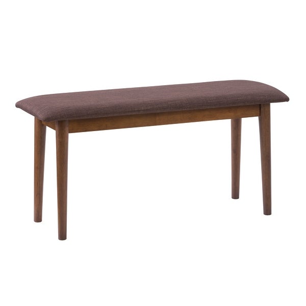 CorLiving Branson Dining Bench with Brown Tweed Cushion - Overstock -