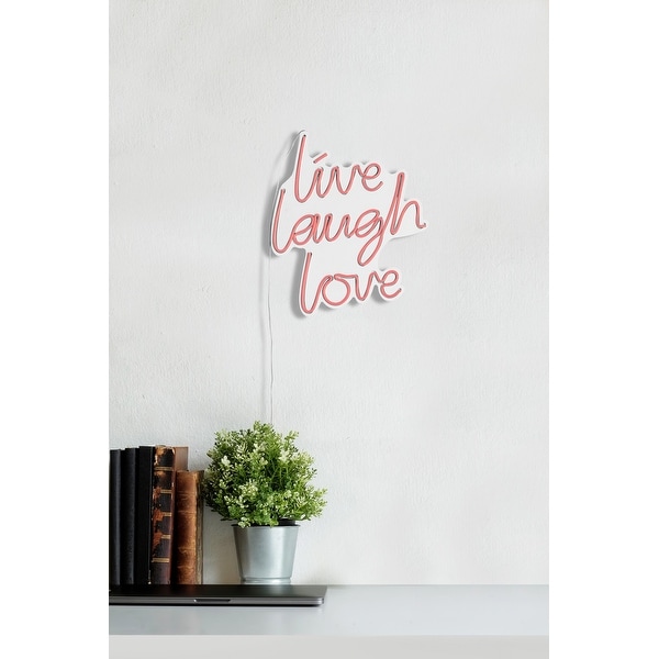 14 Novelty Live Laugh Love Led Neon Sign Wall Décor - Overstock - 368