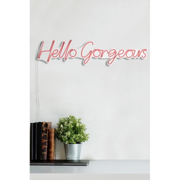 29.5 Novelty Hello Gorgeous Led Neon Sign Wall Décor - Overstock - 36