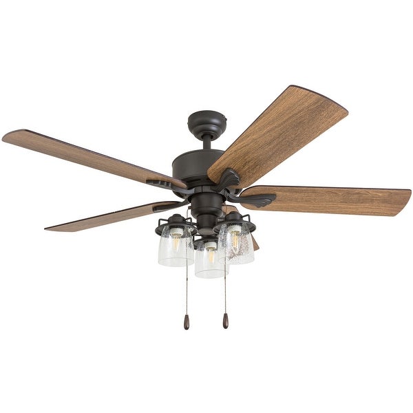 The Gray Barn Wildroot Farmhouse 52-inch Aged Bronze LED Ceiling Fan |