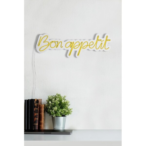 23.6 Novelty Bon Appetit Led Neon Sign Wall Décor - Overstock - 36874