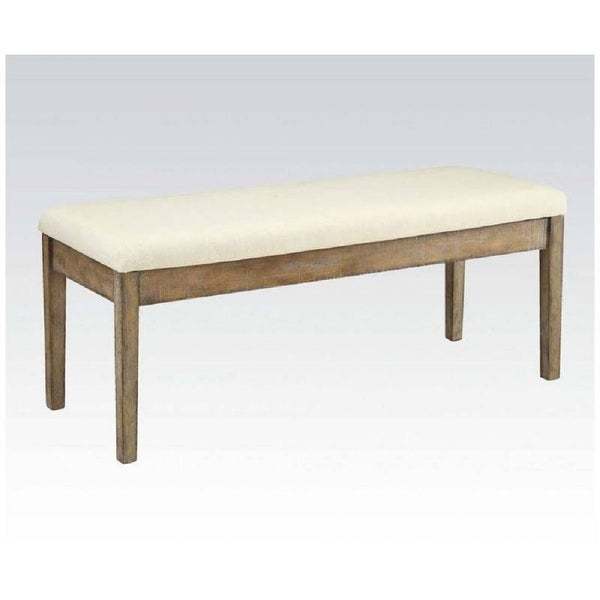 Global Pronex Claudia Bench in Beige Linen & Salvage Brown for Living