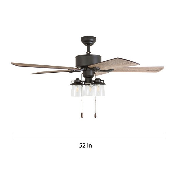 The Gray Barn Wildroot Farmhouse 52-inch Aged Bronze LED Ceiling Fan |