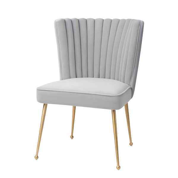 Sansa Velvet Upholstered Dining Accent Chair with Brushed Angled Legs