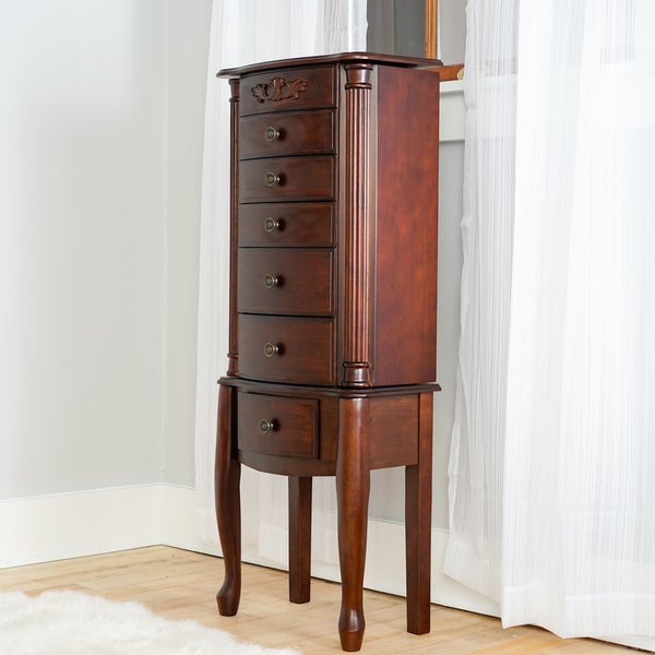 Hives & Honey Amber Walnut Jewelry Armoire - - 12851335