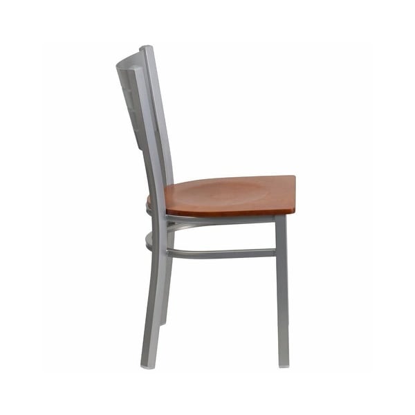 Restaurant Dining Chair Cherry and Silver - 16x34 - Overstock - 371800