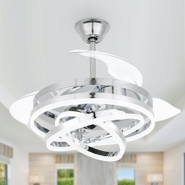 Cusp Barn Modern 42 Retractable Ceiling Fan with Lights and Remote