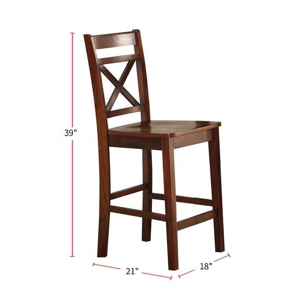 Set of 2 Wooden Counter Height Chairs - Overstock - 35471609