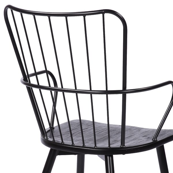 Parisa High Back Steel Framed Side Chair in Black Powder Coated Finish