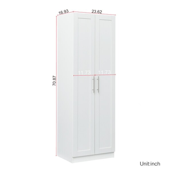 High Wardrobe and Kitchen Cabinet with 2 Doors and 3 Partitions to Sep