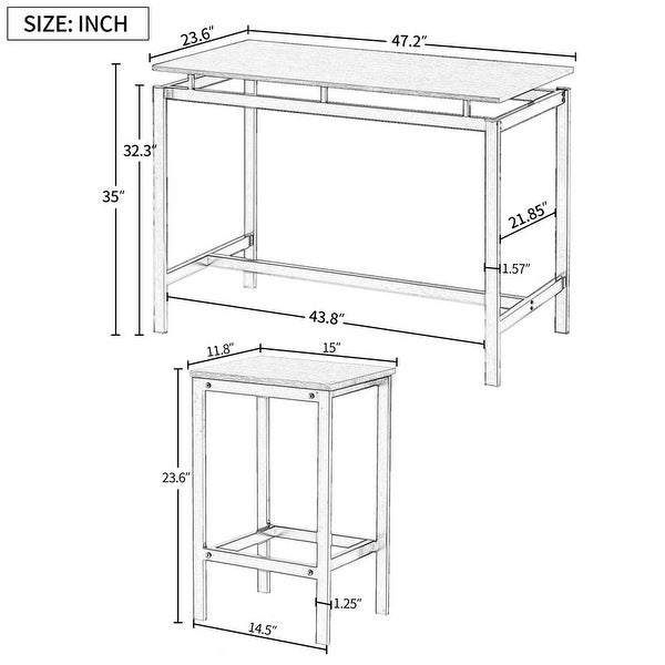 5 Piece Kitchen Counter Height Table Set Dining Table with 4 Chairs -