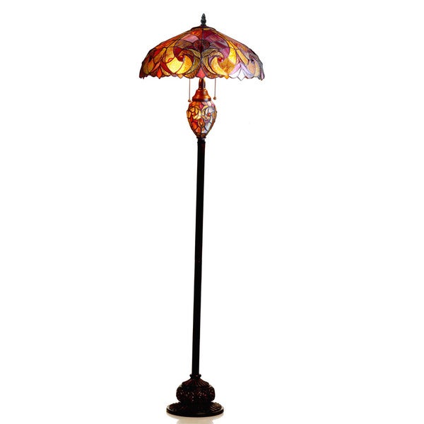 Tiffany Style Victorian Design 3-light Dark Bronze Floor Lamp - Overst