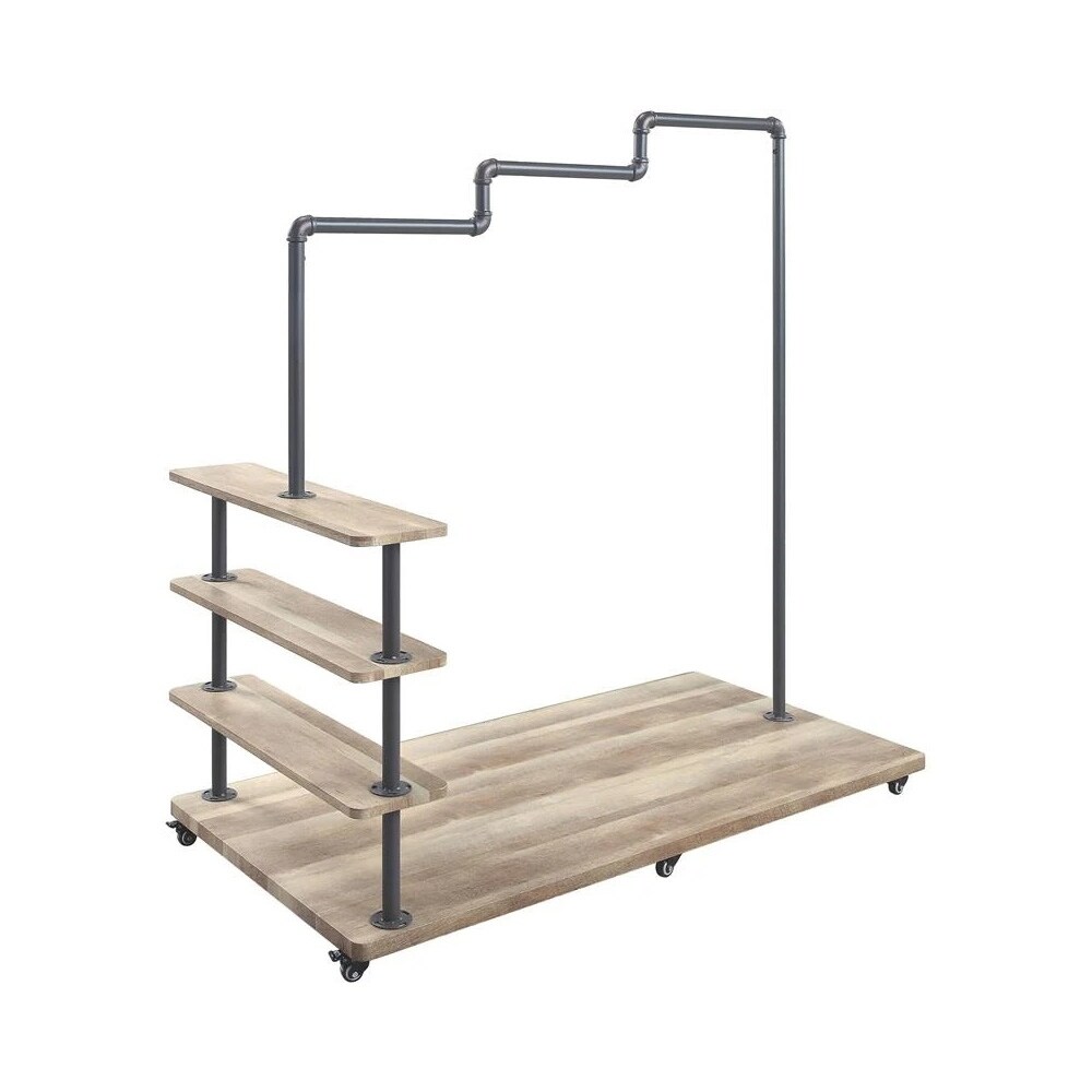 Clothing Rack in Oak and Sandy Gray - - 35722867