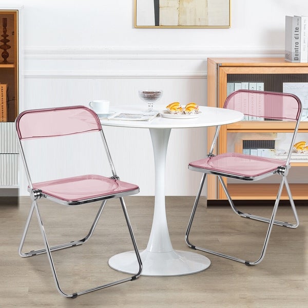 Modern Transparent Acrylic Folding Chair with Metal Frame - Overstock