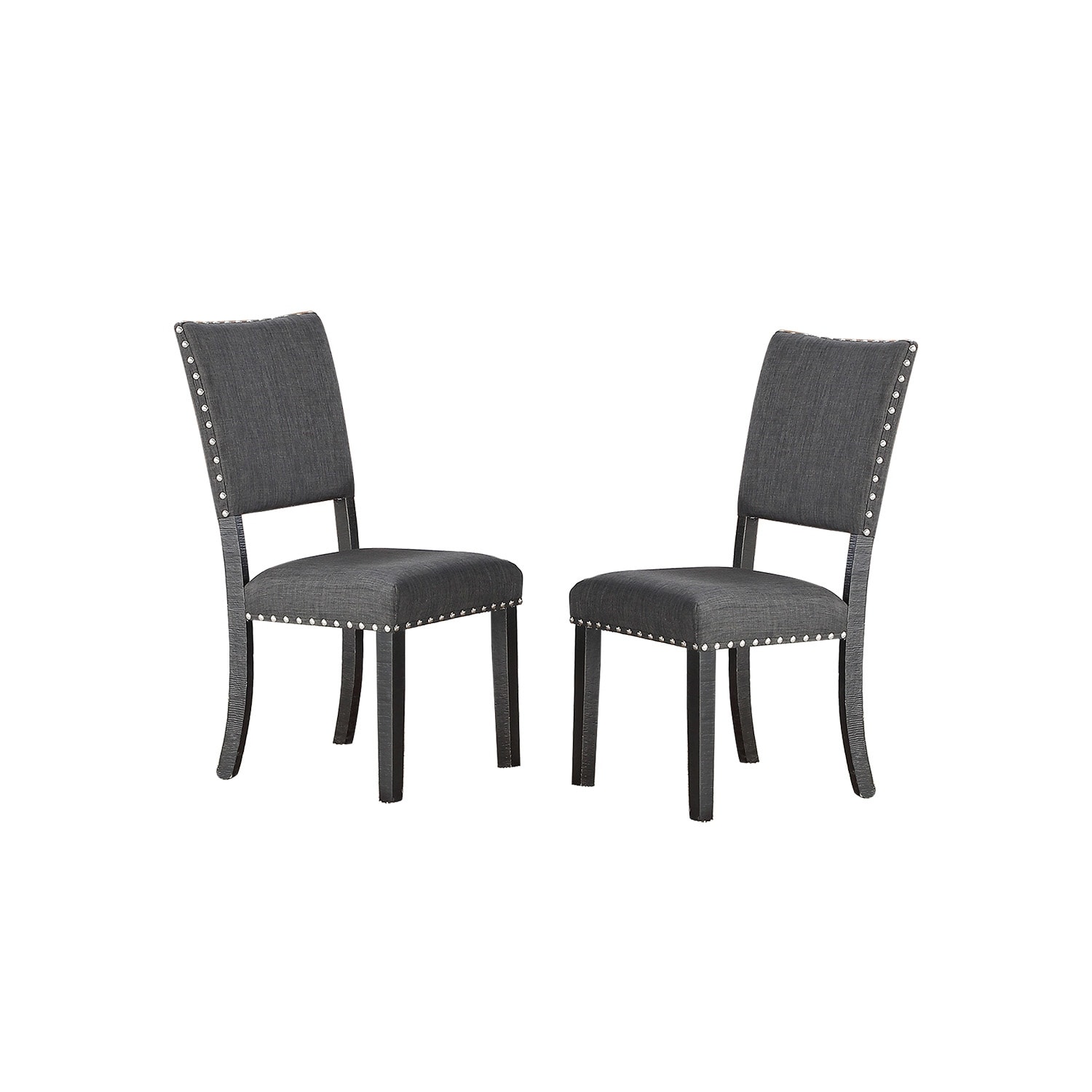 Set of 2 Upholstered Fabric Dining Chairs wiht Sturdy Wooden Frame - O