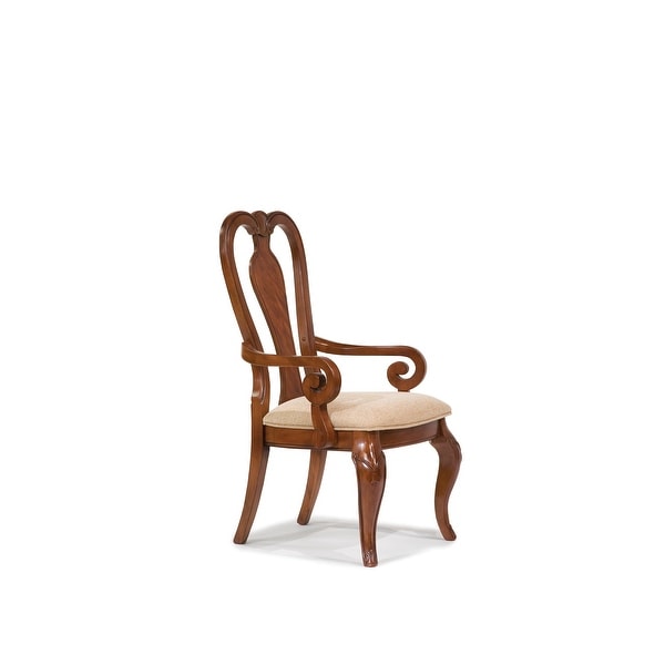 Evolution Queen Anne Arm Chair in Rich Auburn Finish Wood (Set of 2) -