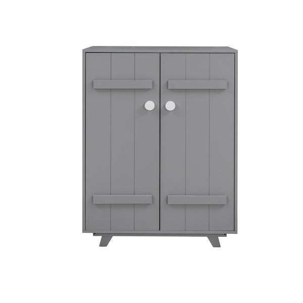 Modern Freestanding Wardrobe Cabinet with Hanging Rod 2 Doors, Wooden