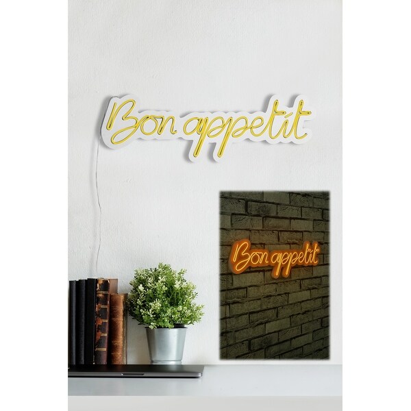 23.6 Novelty Bon Appetit Led Neon Sign Wall Décor - Overstock - 36874