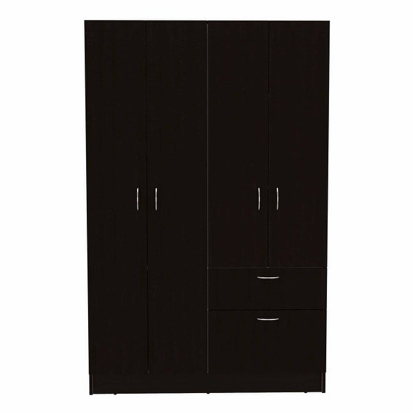 TUHOME Vaupes Armoire with 2 Double Door Cabinets, Drawer, 5 Interior