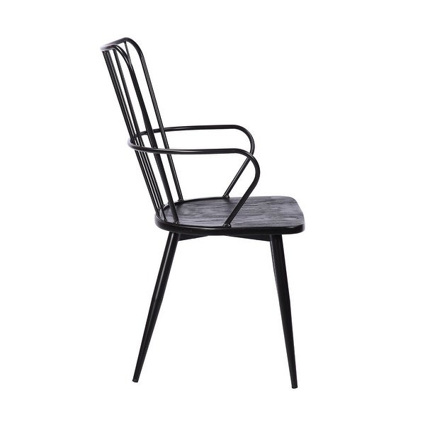 Parisa High Back Steel Framed Side Chair in Black Powder Coated Finish