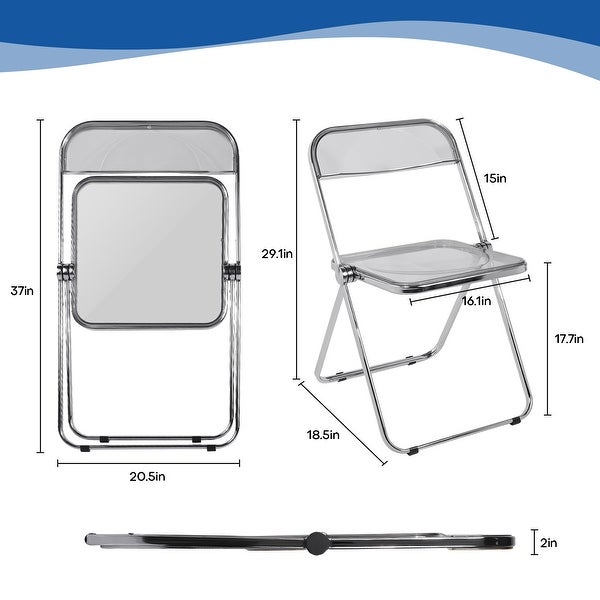 Modern Transparent Acrylic Folding Chair with Metal Frame - Overstock