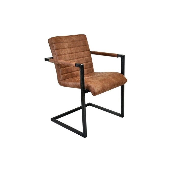 JAMIL Leather Chair - Overstock - 34484453