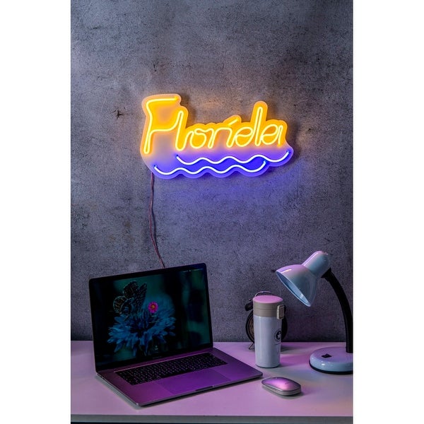 16.9 US Novelty Florida Led Neon Sign Wall Décor - Overstock - 368923