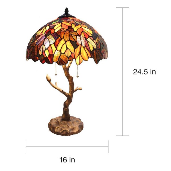 Copper Grove Eugenia Stained Glass 24.5-inch Tiffany-style Lamp with T