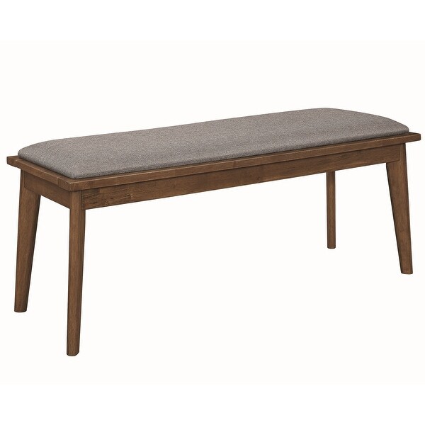 Peony Grey Retro Modern Style Natural Walnut Wood Dining Bench - Overs