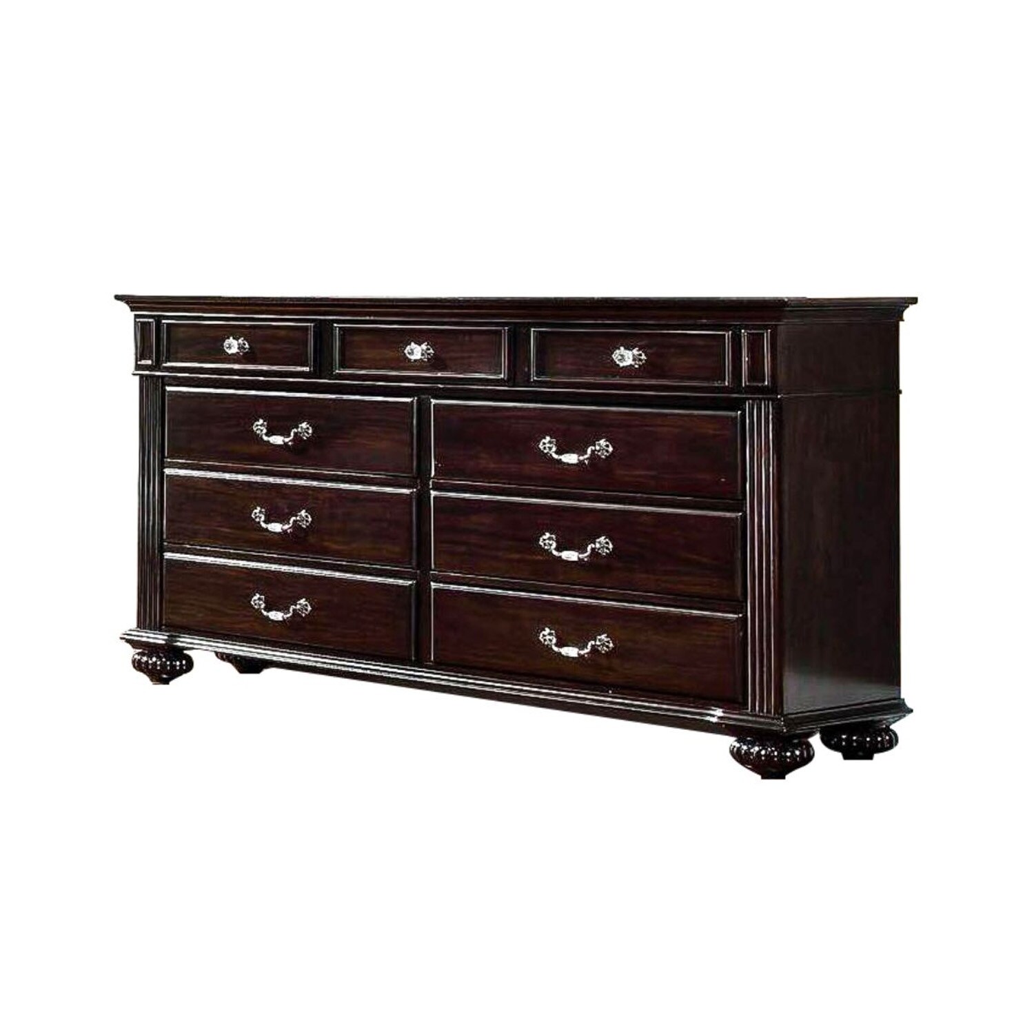 9 Drawers Wooden Dresser, Dark Walnut - - 34443252