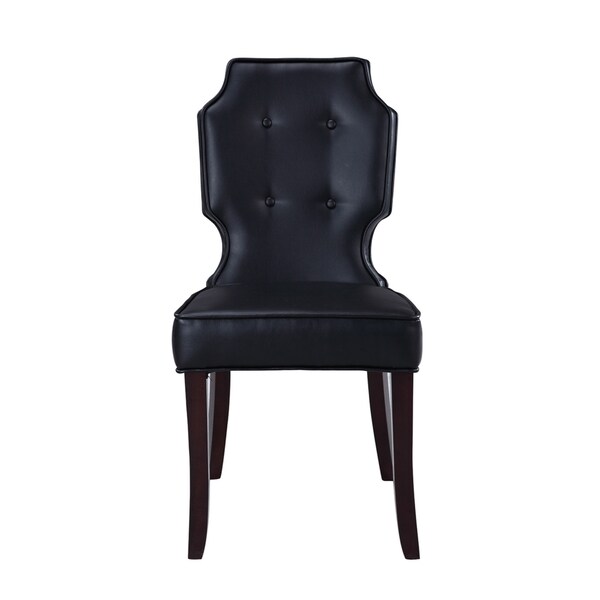 Chic Home Lennon Leather Button-tufted Turned Wooden Leg Dining Chair